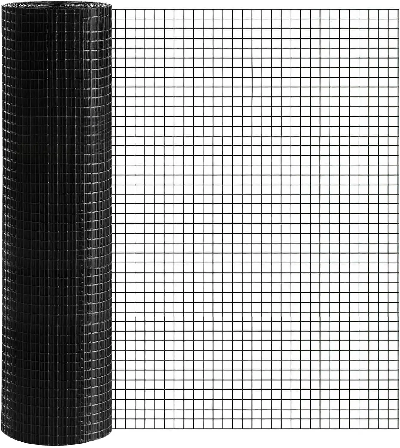 Black Hardware Cloth 1 inch Mesh 36'' x 100' 17-Gauge, Vinyl Coating Wire Mesh Roll, Chicken Wire Fencing, Graden Fencing, Tree Guard, Welded Wire Fence