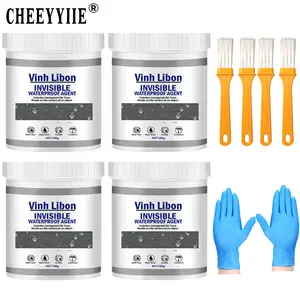 2/4 PCS Invisible Waterproof Agent With Brush, Waterproof Insulating Sealant, Super Strong Bonding Sealant, Invisible Waterproof Anti-Leakage Agent, 100g/1pc Caulking Protector