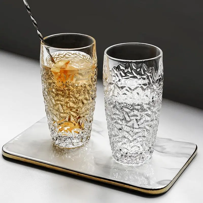 Vintage Crystal Glass Water Cup, 1 Pair Exquisite Elegant Juice Cup, Drinking Cup for Home Office Use, Housewarming Gift, Drinkware