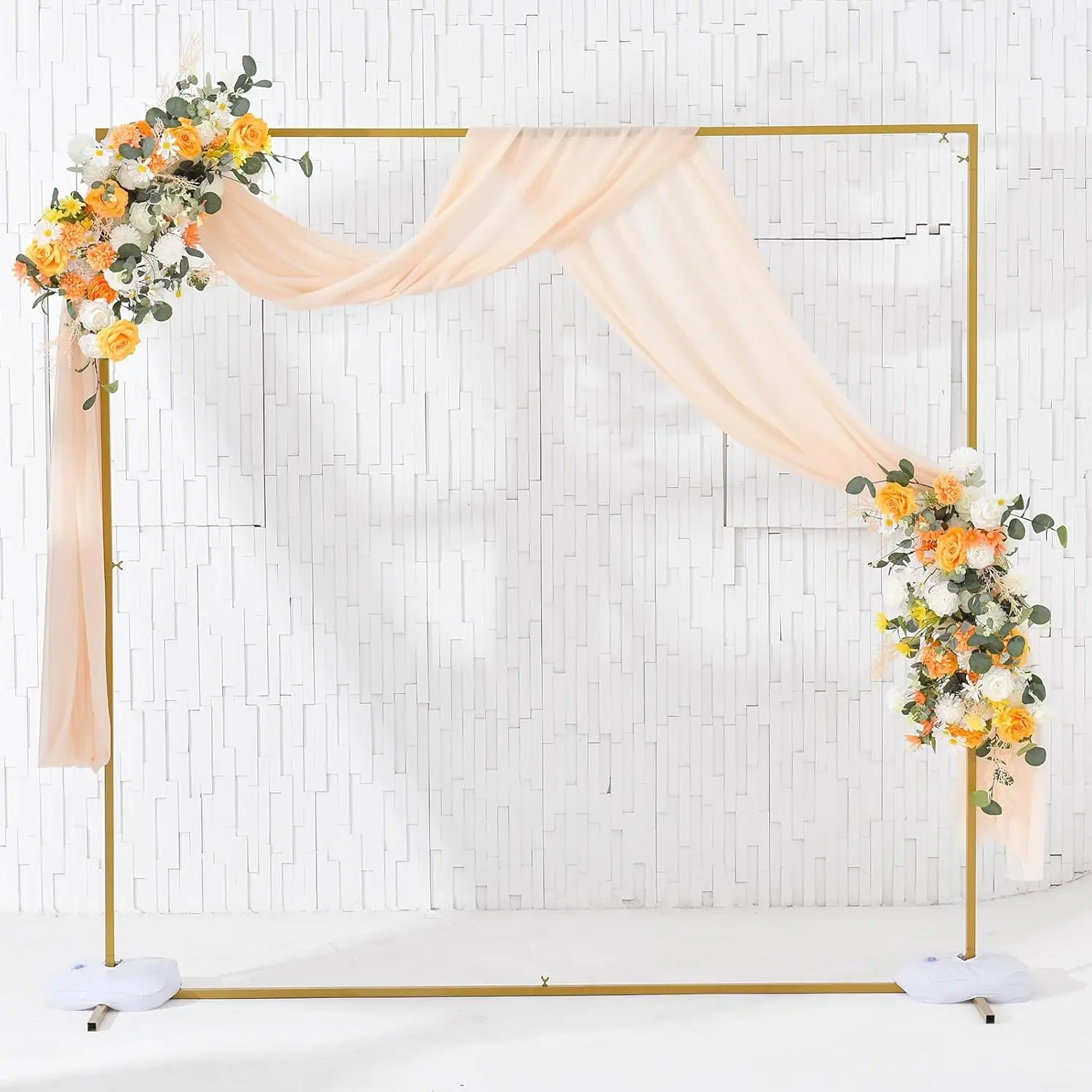 Square Wedding Arch Backdrop Stand,Metal Balloon Arch Frame Stand for Parties Wedding Birthday Graduation Ceremony Anniversary Bridal Baby Shower Decoration