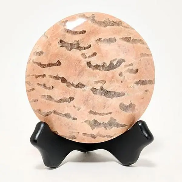 Mine Finds by Jay King Pink Zebra Feldspar "Moon" Specimen with Stand