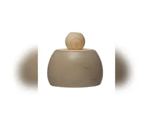 Small Stoneware Canister with Pinewood Lid