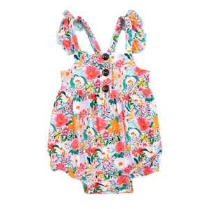 Cecelia Floral BUTTON BUBBLE Baby One Piece Outfit