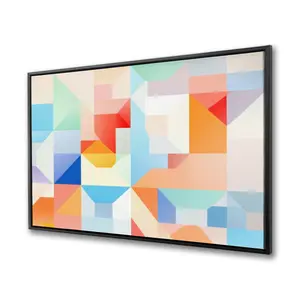 Pictorem C1FC3648IFETTO 36 x 48 in. Geometric Cadence - Red Framed Canvas Wall Art for Home Decor
