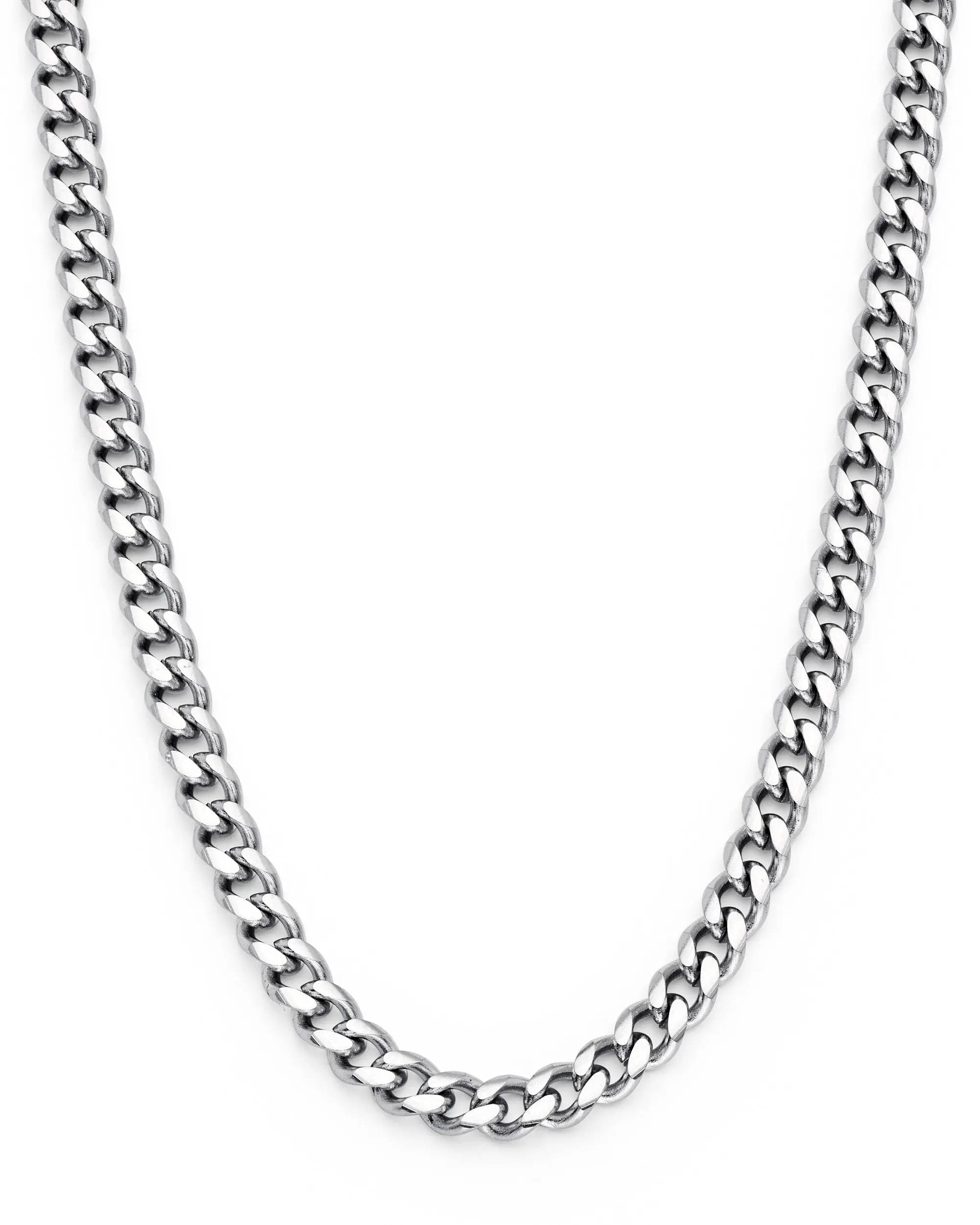 Men's Stainless Steel Curb Chain Necklace 4mm 24"