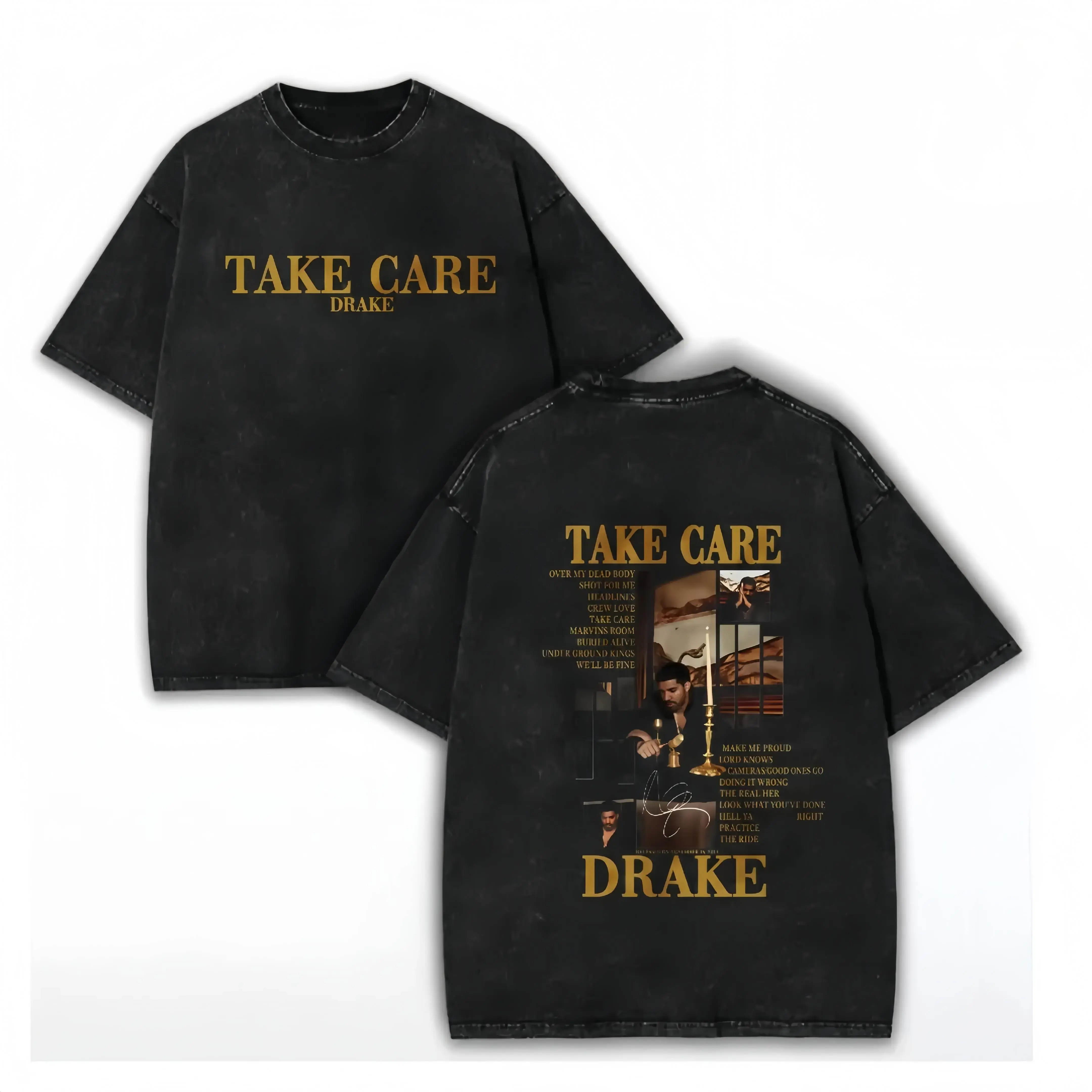 washed cotton,Drake "Take Care" Acid Washed T-Shirt & Tanktop – Y2K Retro Vintage rap Music Graphic Tee, Oversized Unisex Soft Cotton Streetwear, Fan Lover Gift OT7 LP3,funny graphic tee, men’s trendy t-shirts, deals, humorous