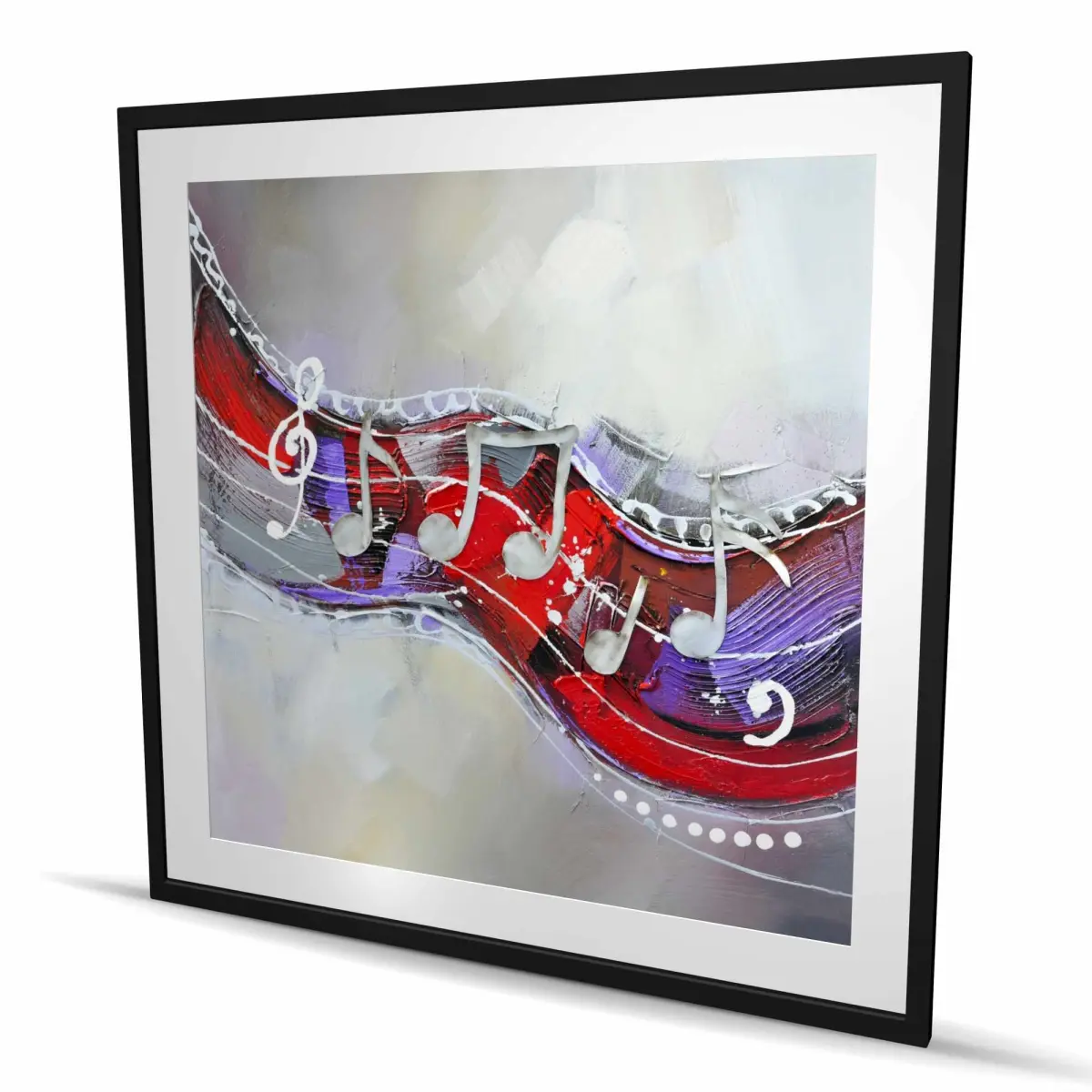 Begin Home Decor C1FM4848UF7ODX 48 x 48 in. Symphony - Shapes Bedroom Framed Matted Print Wall Art for Home Decor