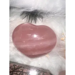 Rose Quartz Heart Carving for Emotional Healing