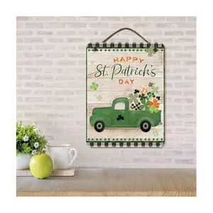 Courtside Market Truck with Clovers 12x16 Hanging Sign