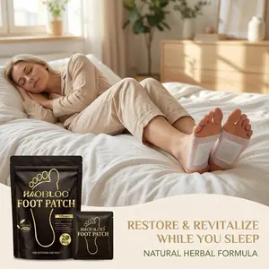 herbal foot detox patch Deep Cleansing Wormwood Bamboo Foot Pads for Relaxation Better Sleep & Body Toxin Removal Disposable Comfort Adhesive Feet Patches for Daily Wellness Care