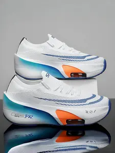 1 Pair 3-Color Racing, Athletic Running Shoes, Breathable Sneakers, 33-44 Sizing, High-Elastic Flyknit Upper + Forefoot Air Cushion + Multi-Material Sole (Supercritical Foam + Carbon Plate), For Daily Outfits