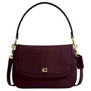 COACH Legacy 26 Medium Women's Burgundy Leather Crossbody Handbag with Gold Magnetic Closure