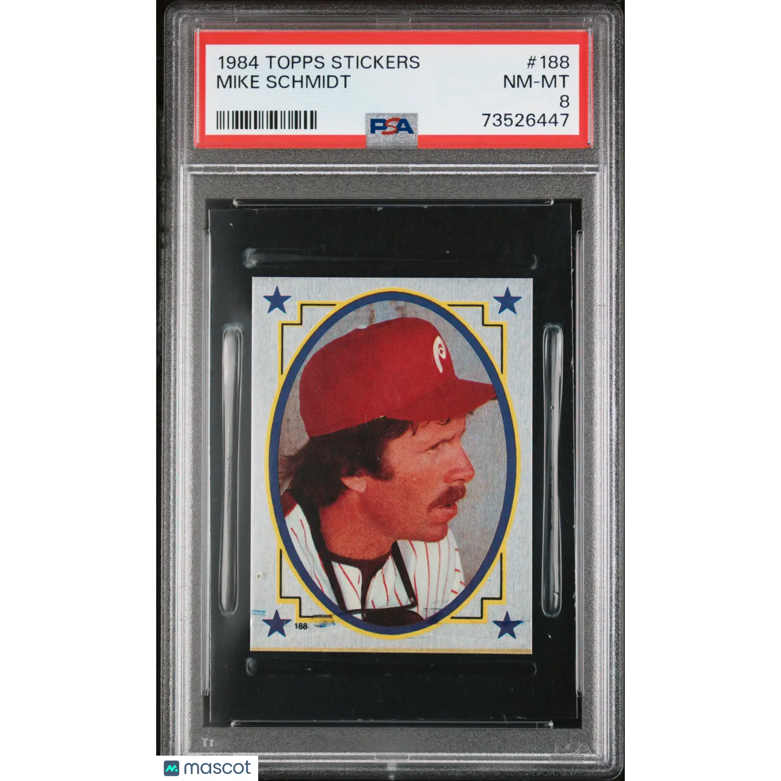 Mike Schmidt PSA 1984 Topps Stickers Baseball #188 8 73526447