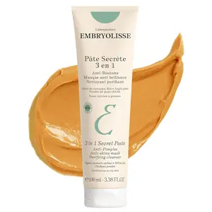 Embryolisse 3 in 1 Anti-pimples & Acne Treatment - Multipurpose Clay Mask to Control and Clear Breakouts - For Oily to Combination Skin, Paraben Free, Oil Free & Non-Comedogenic, 3.38 Fl Oz