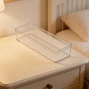 Acrylic Drawer Organizer Box, Transparent Cosmetic Storage, Desk Junk Organization, Office Supplies Holder, Bathroom Kitchen Use