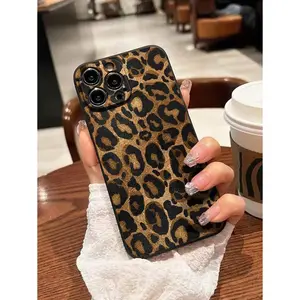 Cheetah Leopard Print Colorful Straight Edge Minimalist Shockproof Heavy Duty Protective Phone Case Cover Compatible With iPhone 16 Plus iPhone 15 Pro Max 14 13 12 11 Pro Max X/XS XS MAX 16E