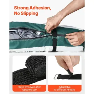 VEVOR Cable Ties, 393.7-Inch Adjustable Hook and Loop Straps with 50 Metal Buckles, Reusable Velcro Cords Straps, Cut-to-Length Wire Strap, Heavy-Duty Nylon Cord Ties for Organizer and Management