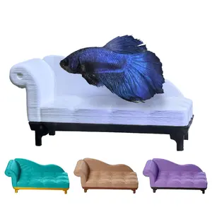 Betta Chaise Lounge Perch – Aquarium Hammock & Resting Couch | Suction Cup Mount | Enrichment Decor for Bettas & Blennies | Fish Tank Accessory