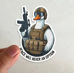 Tactical Goose Sticker, Peace Was Never an Option, Funny Goose Sticker, Vinyl Sticker, Bookish Sticker, Book Sticker, Laptop Sticker, Tumbler sticker, Water bottle sticker