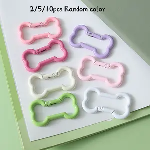 Cute Bone Buckle Alloy Keychain DIY Hanging Rope Handmade Accessories Silver Color Trendy Jewelry Bag Beads, 2/5/10pcs