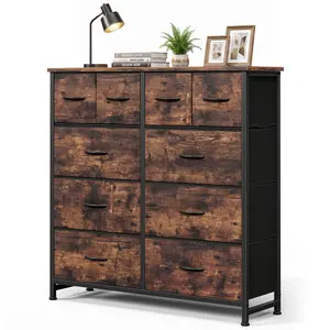 Sweetcrispy Modern 10-Drawer Fabric Bedroom Dresser - Storage Tower Cabinet, Versatile Indoor Furniture for Living Room, Entryway