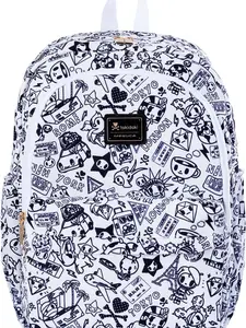 tokidoki School Backpack for Girls Cute Cartoon Laptop Backpack Casual Bookbags Lightweight Cloth Canvas School Bag Daypack Handbag (Black & White)