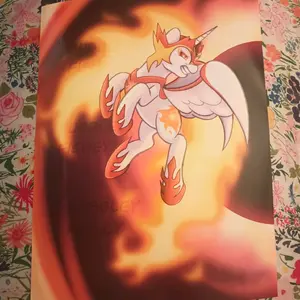 My Little Pony Fire Alicorn Fight 8.5 x 11 Glossy Photo Print Featuring BUBBLEY FISHEY Design