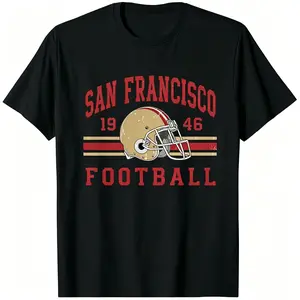 🏈[TikTok Trending Shirt][Vintage Football Shirt]1946 San Francisco Football Graphic Shirt Vintage Sports Tee Unisex Men Women Casual All-Season Short Sleeve Round Neck Game Day Outfit Sport Fan Gift