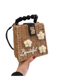French Straw Handbag 2026, Cute Beach Crossbody Bag, Trendy Shoulder Bag, Stylish Woven Backpack, Fashionable Accessory