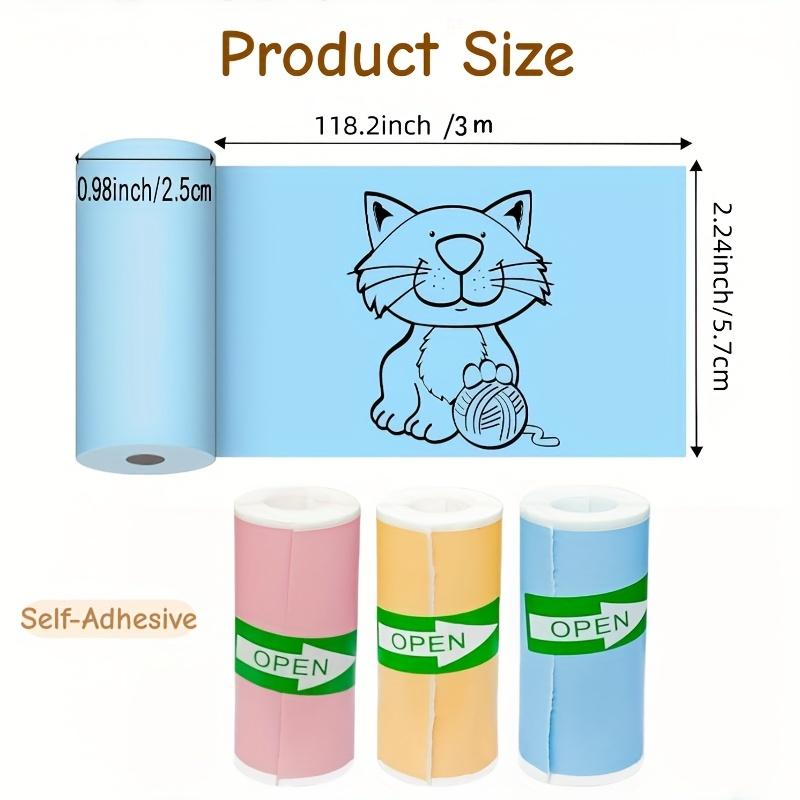 8 Rolls Mini Thermal Paper - Self-Adhesive, Inkless, Compatible with Portable Thermal Printers - Suitable for Photos, Labels, Notes, Scrapbooking, Office, School, Home - (3 Colors + 5 White Rolls) - Perfect for Printing Anytime, Anywhere, Office
