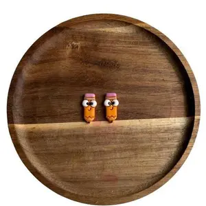 Enchanted Happy Little Pencils Handcrafted Polymer Clay Stud Earrings for Teachers Students Writers Lightweight Comfortable Hypoallergenic Backings Perfect Back to School Gifts