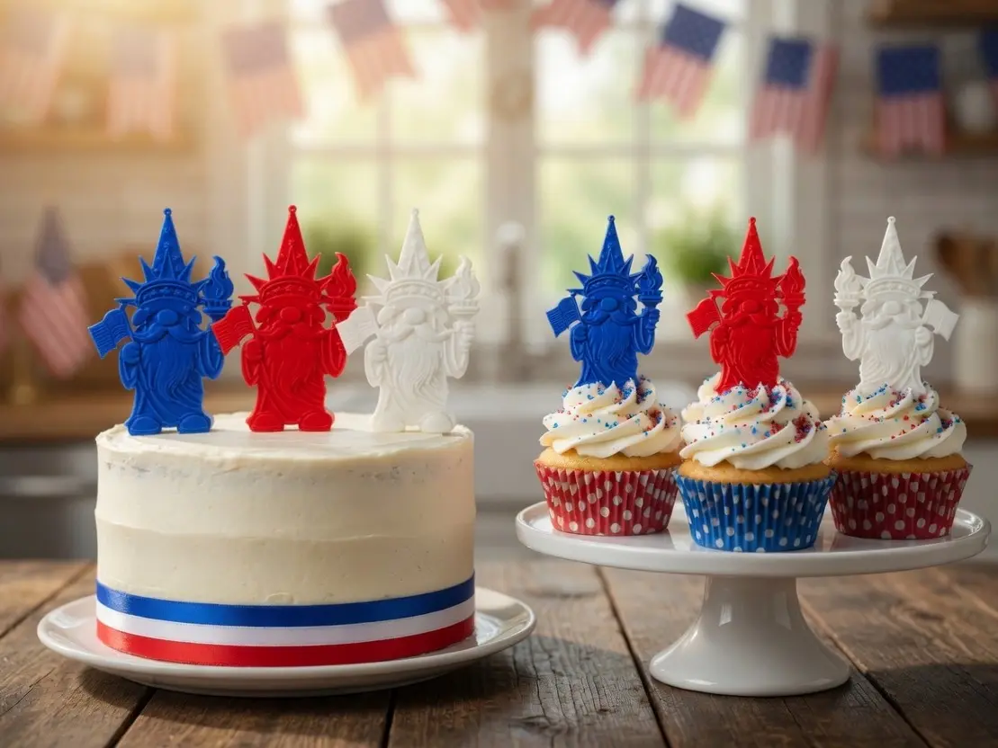 Patriotic dessert toppers