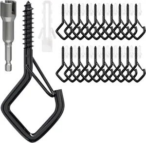 20PCS Heavy Duty Threaded Screw-In Eye Hooks, Rust-Resistant Metal Ceiling & Wall Hanging Hooks for Plants, Bird Feeders, 2.36 Inch, Threaded Screw-In Hooks