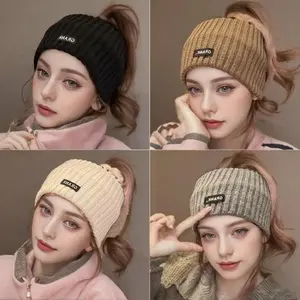 Women's 4-Pack Winter Broadside Knitted Headbands, Solid Color Warm Elastic Headwraps, Punk Sports Hair Accessories for Winter Sports Dog Sledding