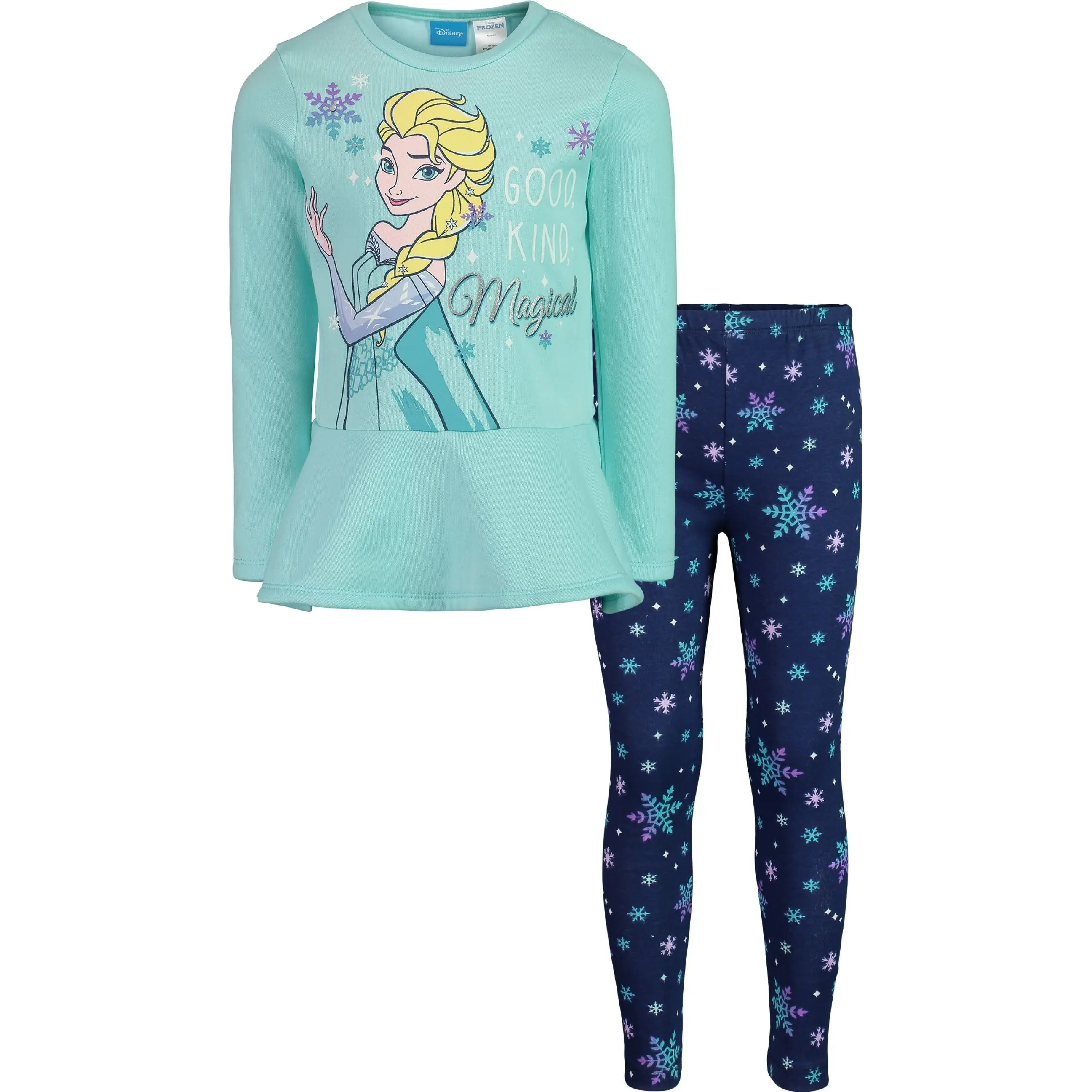 Disney Frozen Girls' 2-Piece Casual Wear Set - Character Print Sweatshirt, Flexible-Fit Leggings - Toddler to Big Kid