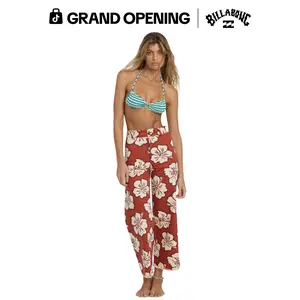 BILLABONG Women's Free Fall Printed Twill Pants, High Waisted Wide Leg Cotton Cropped Pants, Summer Casual Pants