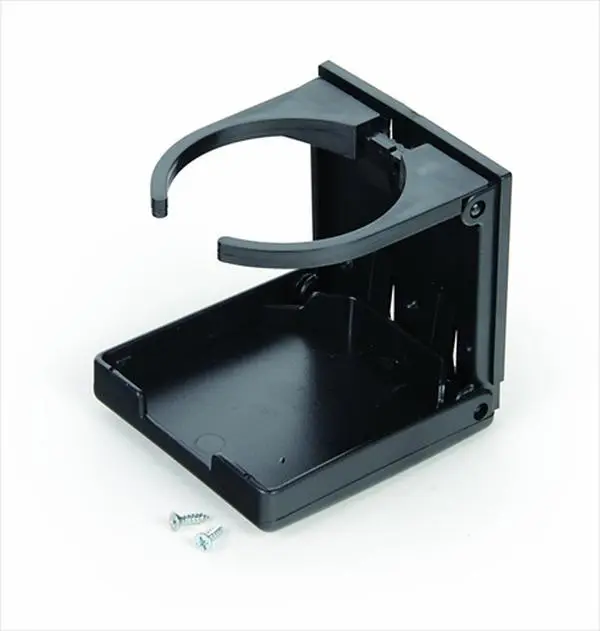 CAMCO Black Adjustable Portable Drink Holder - RV, Truck, Boat Compatible, Fits Car Cup Holders, Accommodates Most Bottle Sizes, Spill Prevention, Includes Tape or Screws (Portable Drinkware Accessory), Trucks, Boats