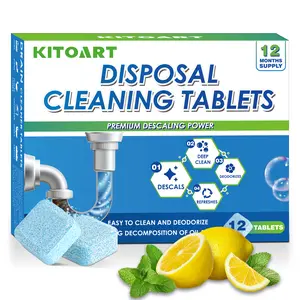 12/24/36 Pack Garbage Disposal Cleaner Tablets - Heavy-Duty Foaming Action, Fast-Acting Odor Control & Clog Prevention, Safe for septic systems & Plumbing - Long-Lasting Lemon Mint Freshness - (1, Kitchen Sink Garburator Cleaner), Fresh Scent Packaging,