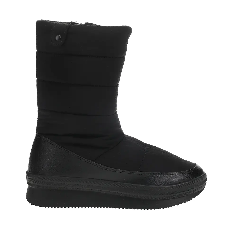 Keds Womens Apres Quilted Zippered Snow Casual Boots Mid Calf Low Heel 1-2" - Black