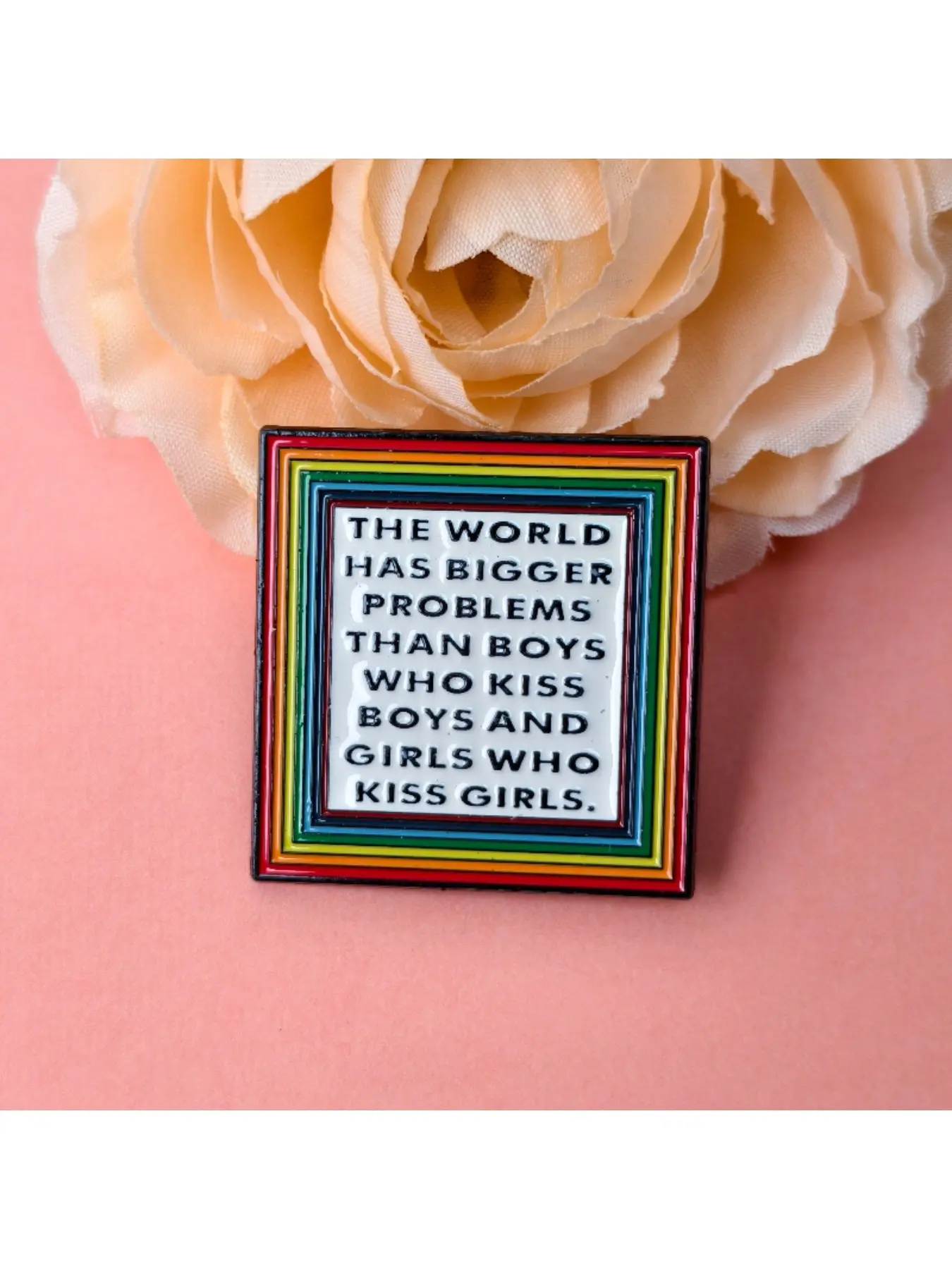 Rainbow Pride Enamel Pin "Bigger Problems" Quote Lapel Pin Badge Self Expression Decor for Backpacks Clothing