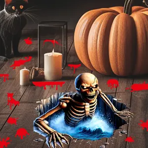 Halloween Devil Wall Breaker Floor Sticker, Home Decor, Outdoor Decor, Halloween Atmosphere Decoration, Halloween Gift