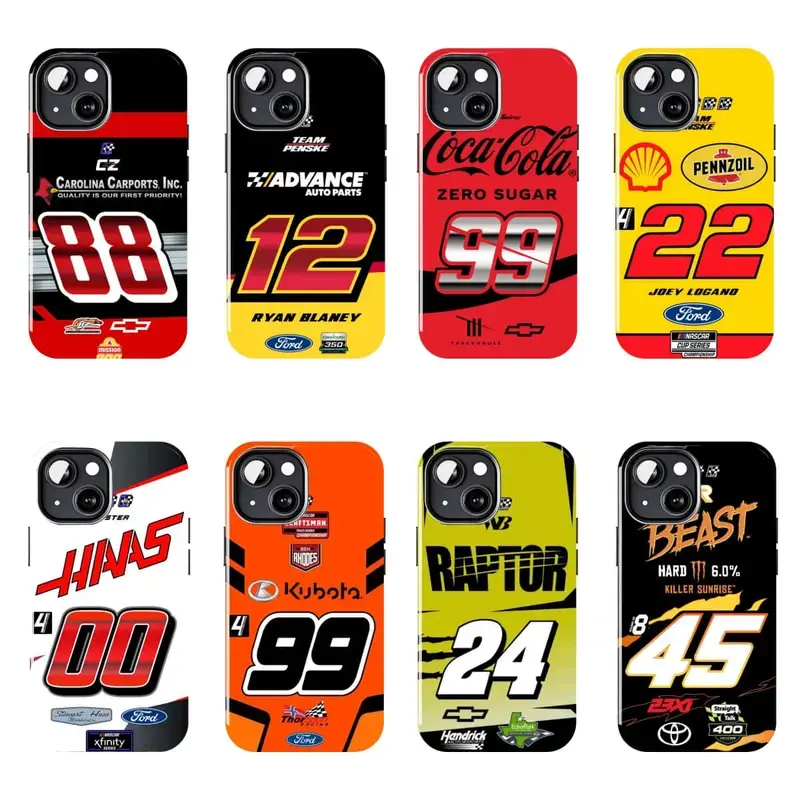 Nascar Racing Hard Style Tough Case Cover for iPhone17 ProMax /16/15/14/13/12/11 Plus for Samsung phones, suitable for both men and women, Featuring Racing Numbers And Classic Livery Designs Phone Case