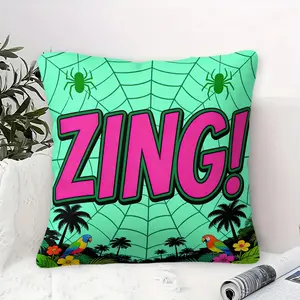 Cartoon-Style Spider Web Pillow (with filling)—a striking Pop Art decorative pillow for sofas in bedrooms or game rooms. The perfect gift for comic book fans, ideal for anniversaries or summer parties.