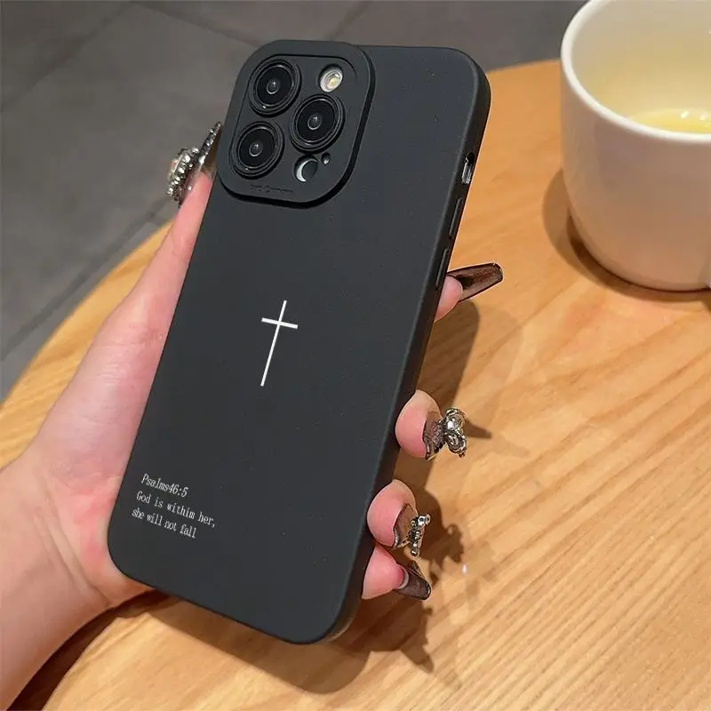 Cross Pattern Phone Case, TPU Anti-drop Cellphone Protective Case, Total Protective Shockproof Mobile Phone Cover for iPhone