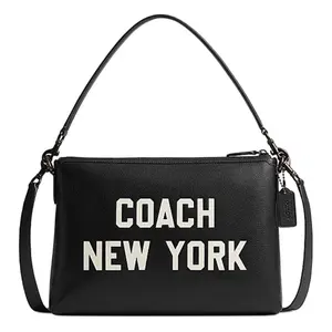 COACH Relay 34 Leather Tote with Brand Logo Zipper Closure for Men and Women