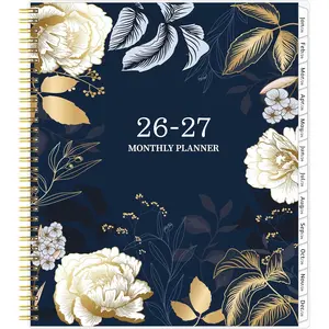2026-2027 Monthly Planner, 2 Year Calendar Planner, Jan 2026 - Dec 2027, 8.5'' x 11'', Large Spiral Agenda, 24 Months, with Tabs &Pocket, Flexible Cover, Organizer for Office  School,