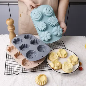 3D Flower Silicone Mold, Reusable Chocolate Mold, 6-Hole Chocolate Candy & Baking Mould, Perfect for DIY Dessert Decoration & Creative Cooking