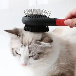 Dog Comb Cat Pet Grooming Comb 2-in-1 Double Sided Brush Cleaning Pet Hair Removal and Dirt Grooming Tools, Pet Supplies Cat Pet Comb Cat Needle Comb Dog Comb Removal Floating Hair Pet Brush Pet Comb Slicker Brush