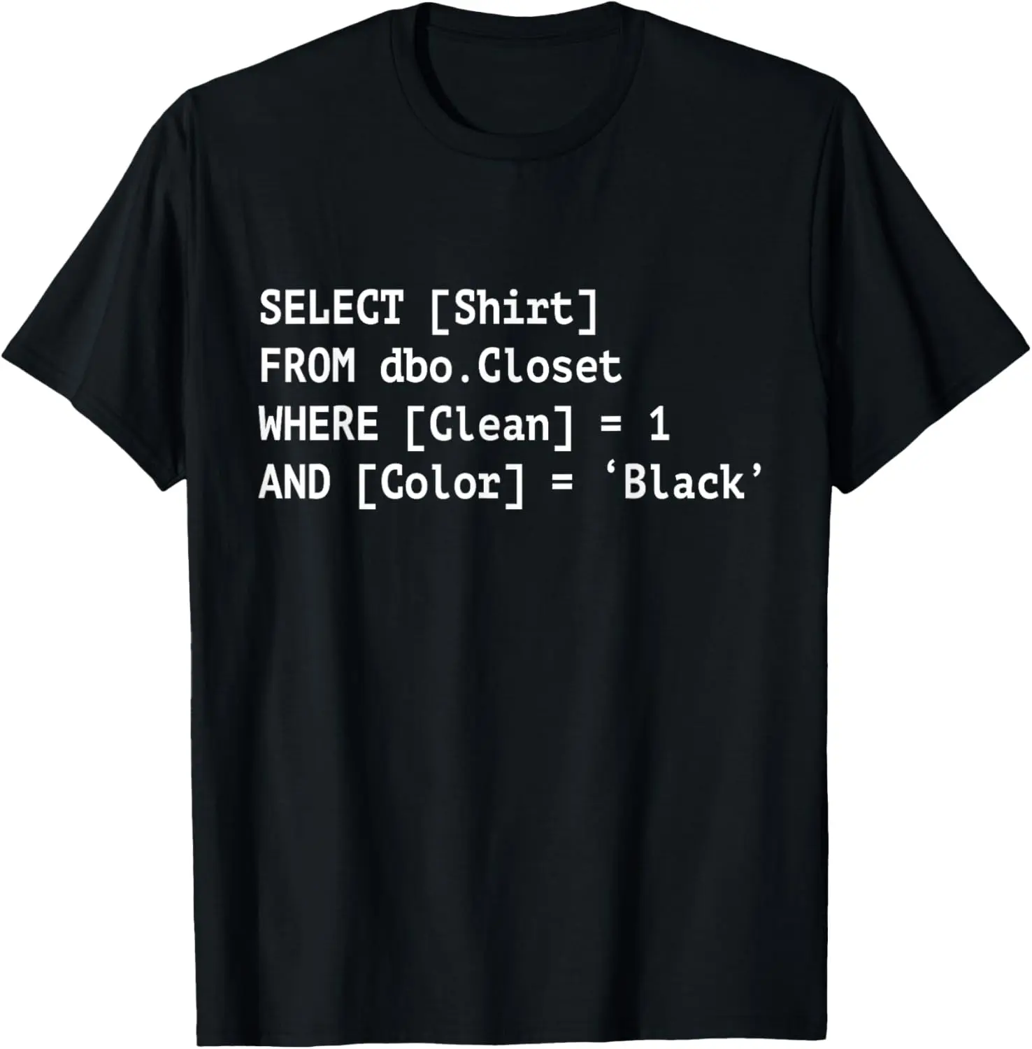 Men's Casual Natural Cotton Short-Sleeve SQL Coder T-Shirt - Funny Programming Streetwear, All Seasons Athletic Tops, Digital Print Regular Fit Menswear, Round Neck Pullover