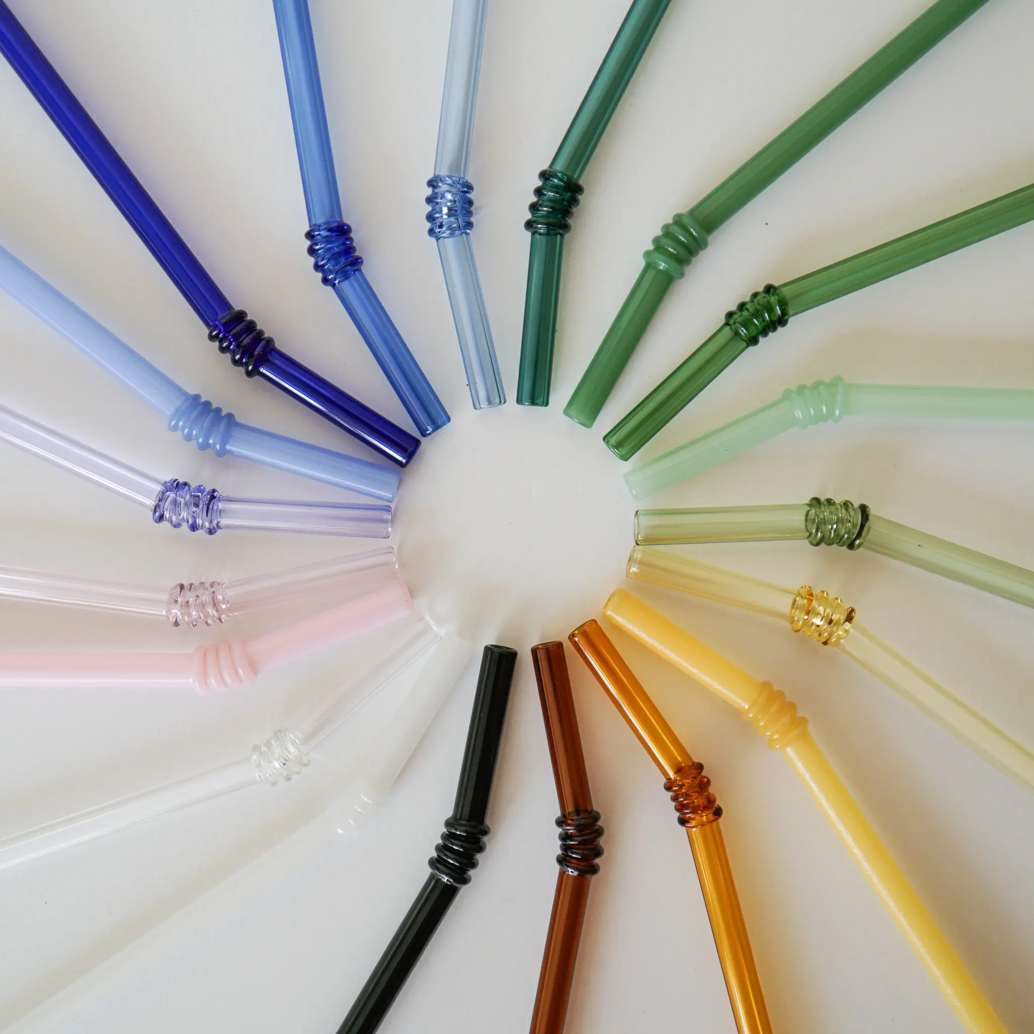 Ridged Glass Straws Ridged Glass Straws